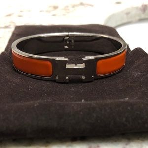 Hermès (Hermes) Orange Clic H Bracelet PM
